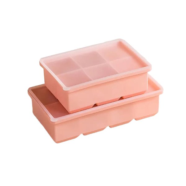 6-8-Cavity Coral Silicone Ice Cube Tray